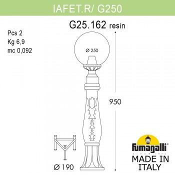 Садовый светильник-столбик FUMAGALLI IAFAET.R/G250 G25.162.000.VYE27