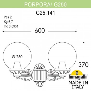 Светильник уличный настенный FUMAGALLI PORPORA/G250 G25.141.000.BXE27