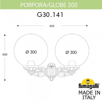 Светильник уличный настенный FUMAGALLI PORPORA/G300 G30.141.000.BYF1R