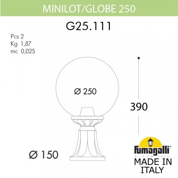 Ландшафтный фонарь FUMAGALLI MINILOT/G250. G25.111.000.VZE27