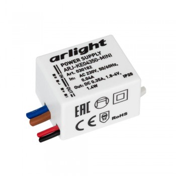 Драйвер Arlight ARJ-KE04350-Mini 1,8-4V 1,4W IP20 0,35A 030182