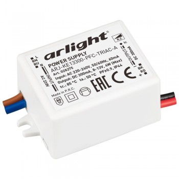 Драйвер Arlight  ARJ-KE13300-PFC-Triac-A 8-13V 4W IP44 0,3A 028275