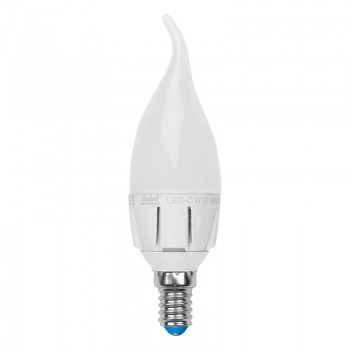 Лампа светодиодная диммируемая Uniel E14 6W 4500K матовая LED-CW37-6W/NW/E14/FR/DIM PLP01WH UL-00000727