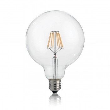 Лампа светодиодная филаментная Ideal Lux E27 8W 3000K шар прозрачная 101347