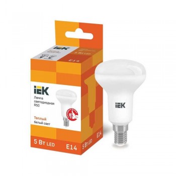 Лампа светодиодная IEK E14 5W 3000K матовая LLE-R50-5-230-30-E14