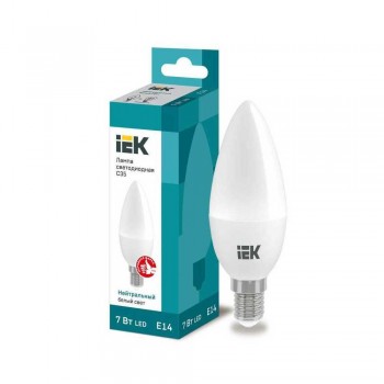 Лампа светодиодная IEK E14 7W 4000K матовая LLE-C35-7-230-40-E14