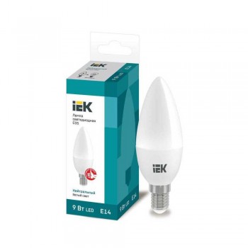 Лампа светодиодная IEK E14 9W 4000K матовая LLE-C35-9-230-40-E14