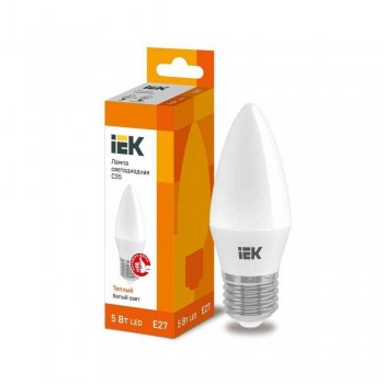 Лампа светодиодная IEK E27 5W 3000K матовая LLE-C35-5-230-30-E27