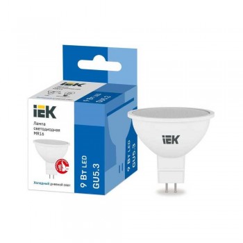 Лампа светодиодная IEK GU5.3 9W 6500K матовая LLE-MR16-9-230-65-GU5