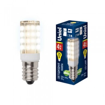 Лампа светодиодная Uniel E14 4W 3000K прозрачная LED-Y16-4W/WW/E14/CL PLZ04WH UL-00000179