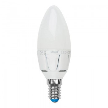 Лампа светодиодная Uniel E14 7W 3000K матовая LED-C37 7W/WW/E14/FR PLP01WH UL-00002413