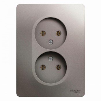 Розетка двойная 2К Schneider Electric Glossa 16A 250V платина GSL001220