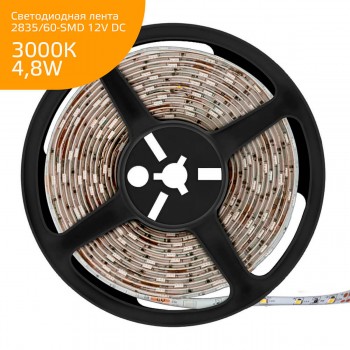 Светодиодная лента Gauss 4,8W/m 60LED/m 2835SMD теплый белый 5M 355000105