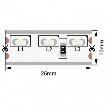 Светодиодная влагозащищенная лента SWG 9,6W/m 120LED/m 315SMD холодный белый 5M 003307