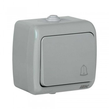 Выключатель кнопочный IEK Aquatic серый EVA14-K03-10-54